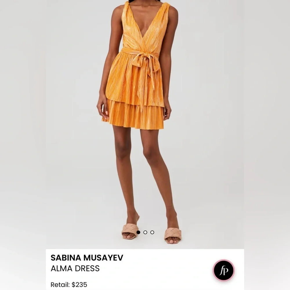 NWOT Sabina Musayev Orange Alma Dress - Picture 1 of 4